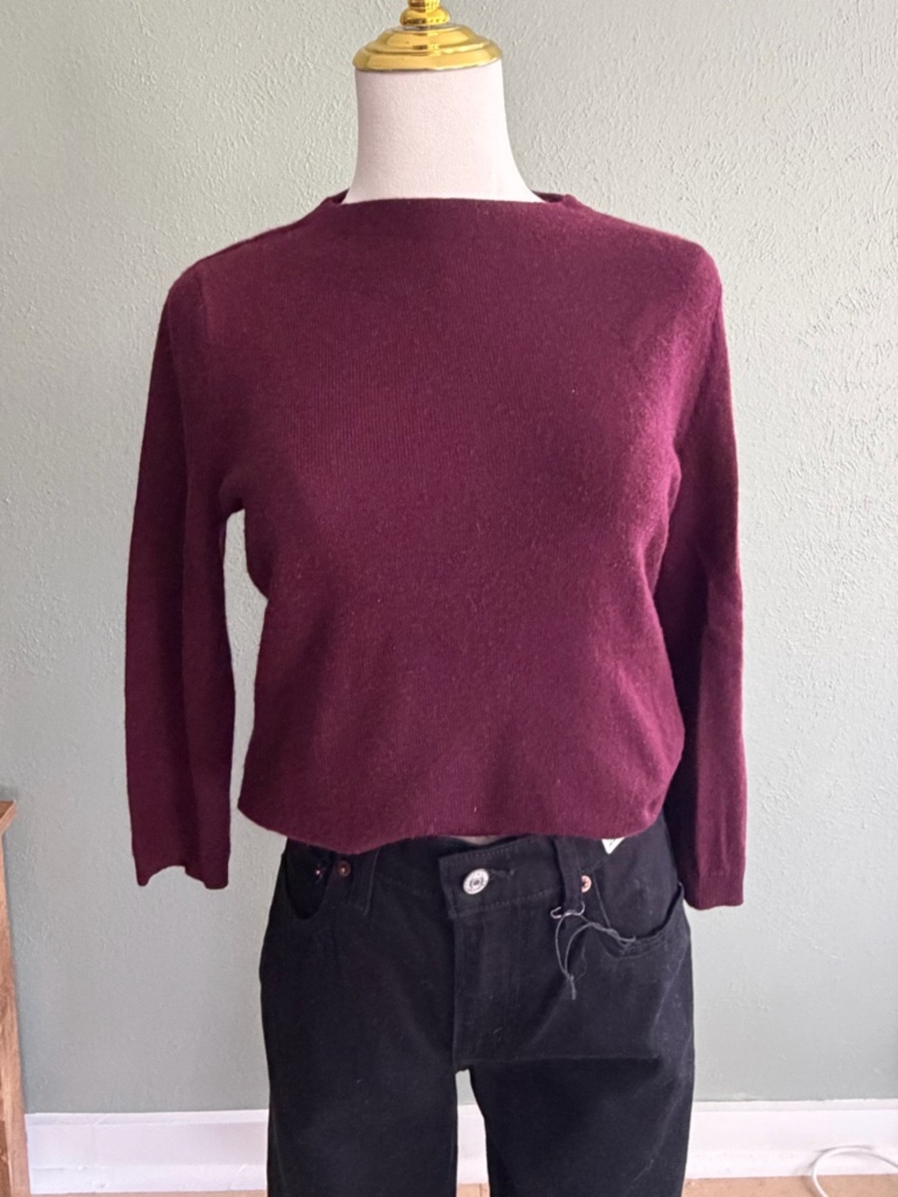 Talbots 100% cashmere sweater 3/4 length sleeves petite medium